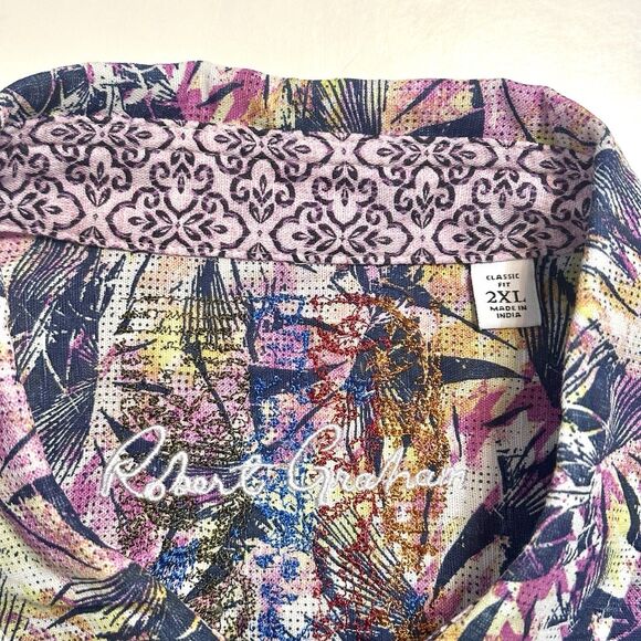 Robert Graham Shirt Mens Size 2XL Rory Classic Fit Linen Cotton Floral Print - Picture 7 of 11
